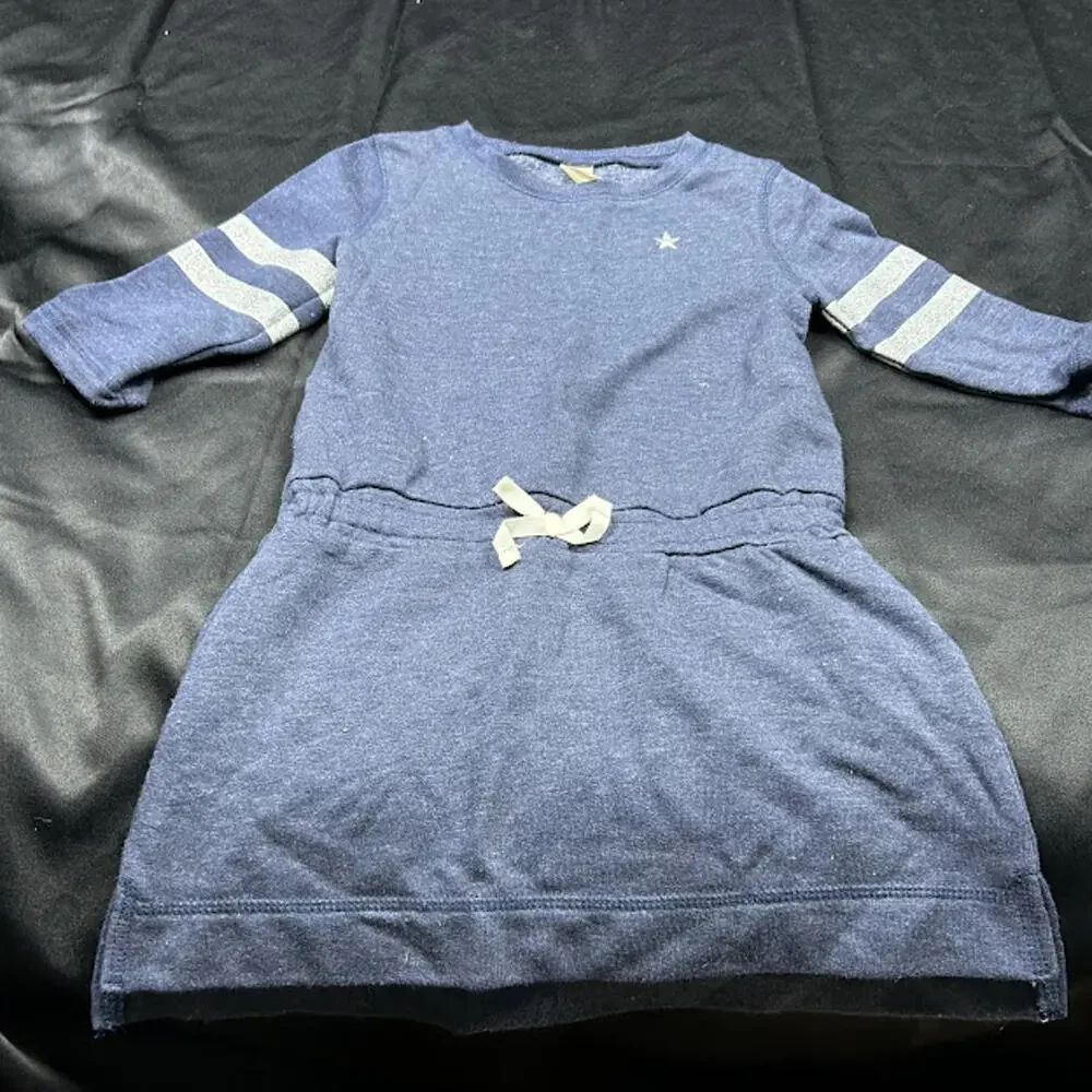 OshKosh B'gosh Girls Blue‎ Silver Long Sleeve Sweater Dress Size 5Y